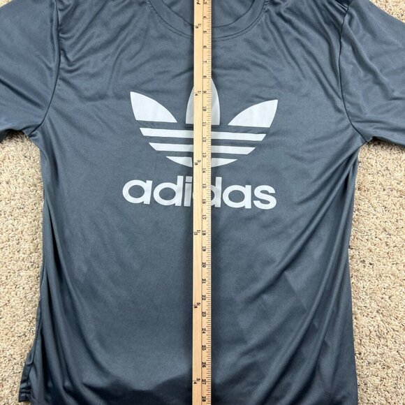 Adidas Gray T Shirt Polyester Athletic Running Shirt With Spell Out Logo XXL - Picture 4 of 7